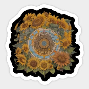 Sunflower Minimalist Japanese Positive Flora Hiragana Sticker